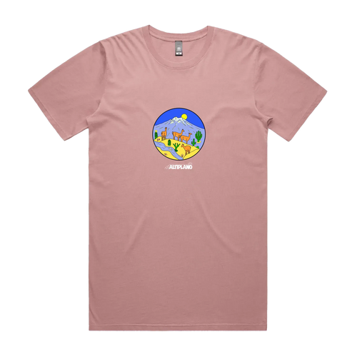 Altiplano Andes Llama graphic tee in Rose - front print