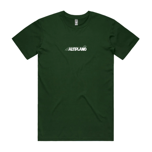Altiplano Elder graphic tee in Forest Green — front print