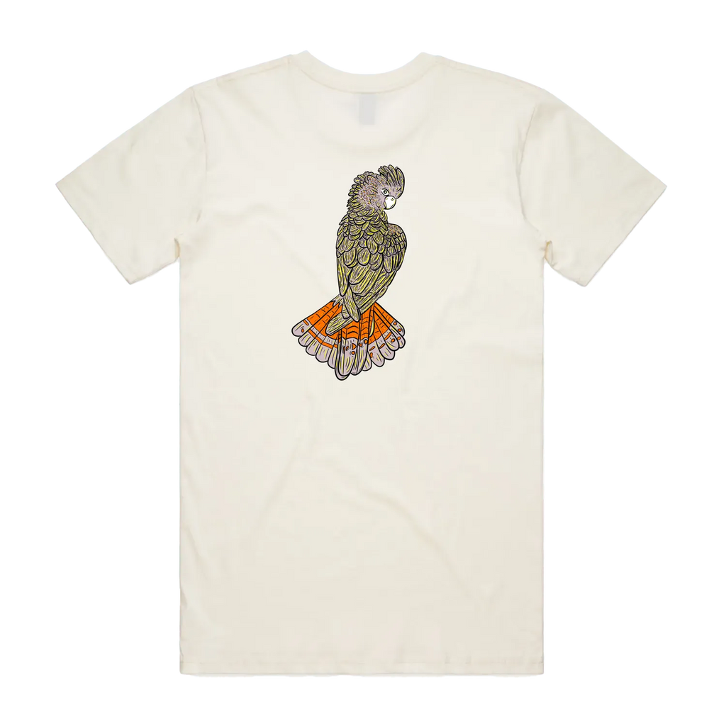 Altiplano Cockatoo graphic tee — natural cotton, back print