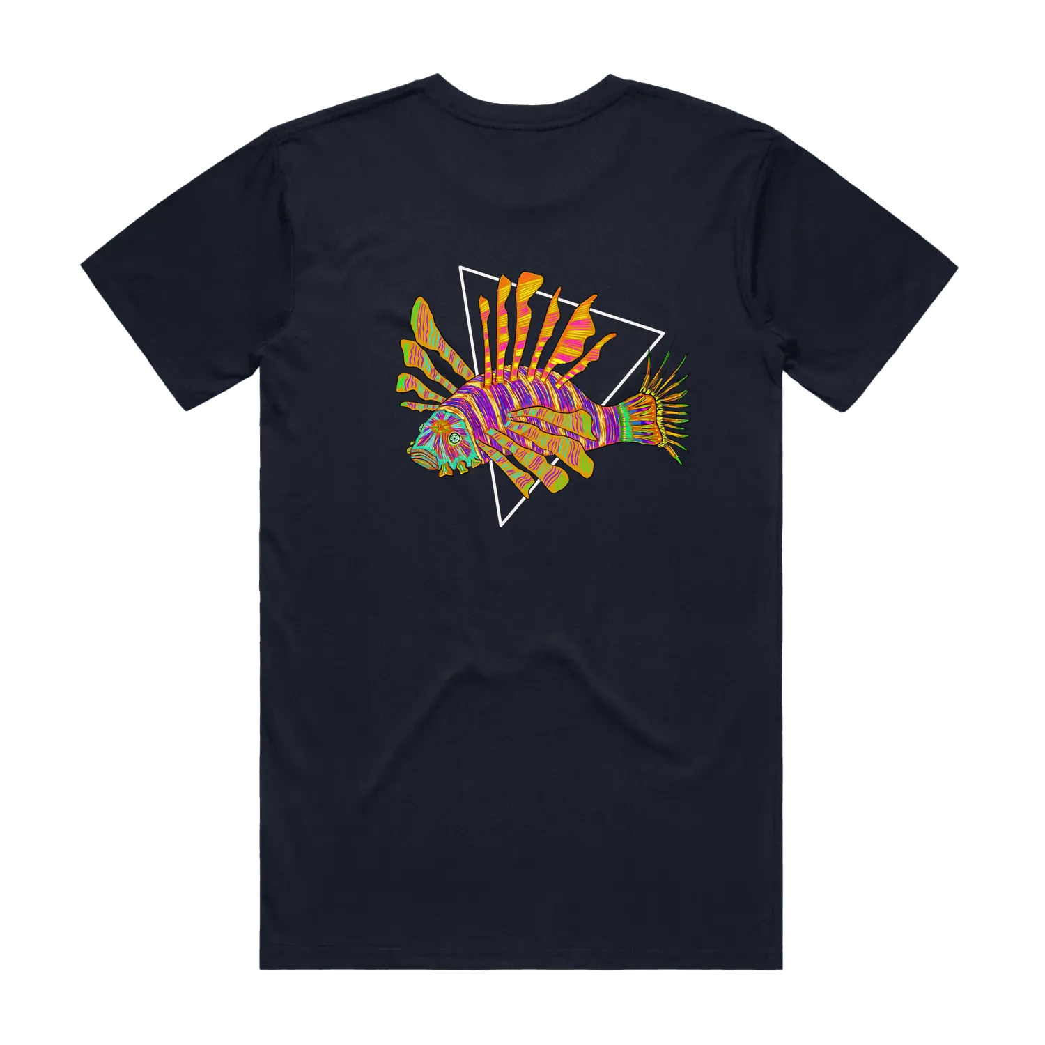 Altiplano Lion Fish graphic tee in Navy - lionfish back print