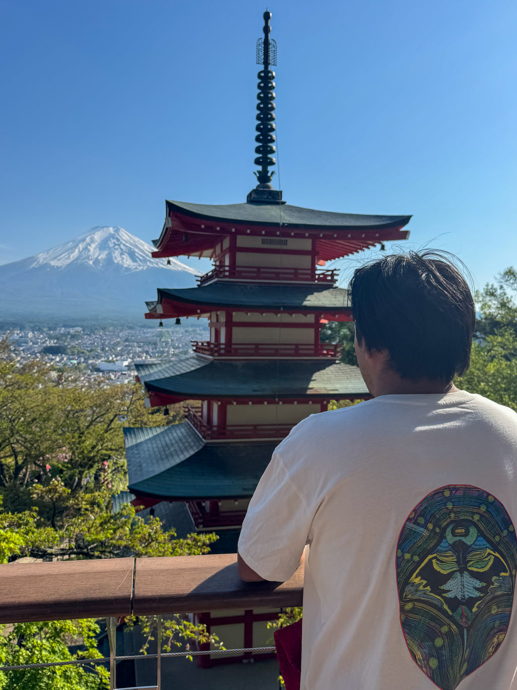 Altiplano Manta Ray tee worn at Mount Fuji, Japan